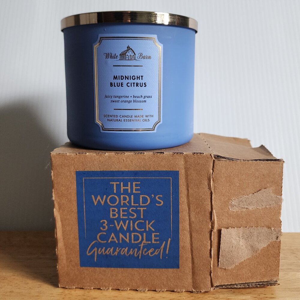 🌙 NWT Bath and Body Works, 3-Wick Candle, Moonlight Blue Citrus🌙